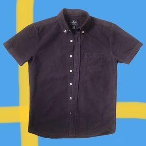 AEO | Blue Short-Sleeved Button-Down (XS)